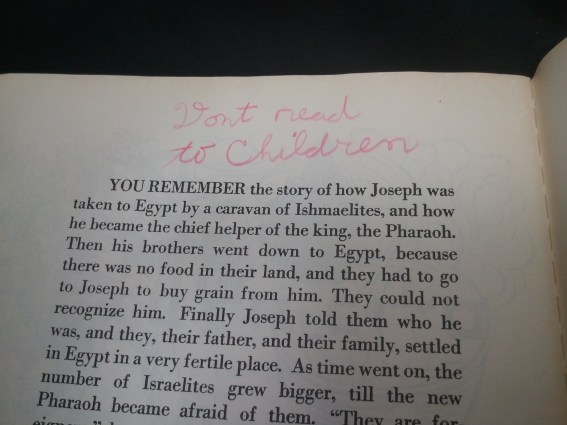 The Children's Passover Haggadah note in text: "Don't read to children"