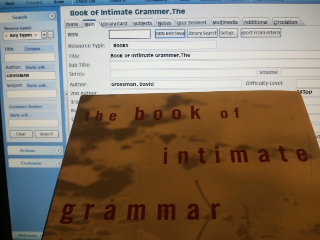 The Book of Intimate Grammar, By David Grossman